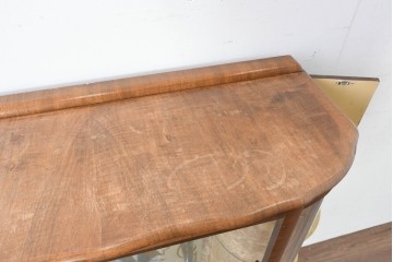 イギリスアンティーク　希少デザイン　BARGET BUILT(バーゲット・ビルト)　両サイドに隠し収納が付いたミラーバックガラスキャビネット　(R-085997)