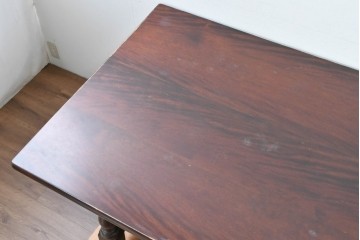 中古　松本民芸家具　クラシカルな挽き物脚のLT型食卓　定価約61万6千円　(R-085999)