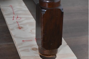 中古　松本民芸家具　クラシカルな挽き物脚のLT型食卓　定価約61万6千円　(R-085999)