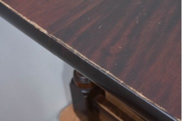 中古　松本民芸家具　クラシカルな挽き物脚のLT型食卓　定価約61万6千円　(R-085999)