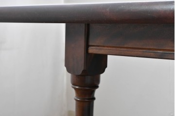中古　松本民芸家具　クラシカルな挽き物脚のLT型食卓　定価約61万6千円　(R-085999)