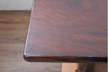 中古　松本民芸家具　クラシカルな挽き物脚のLT型食卓　定価約61万6千円　(R-085999)