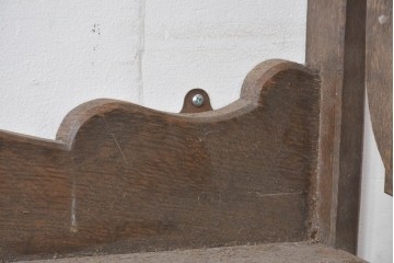 和製アンティーク　大正ロマン　ナラ材　曲線意匠が美しい古い洋館のウォールシェルフ　(R-086000)