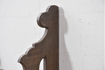 和製アンティーク　大正ロマン　ナラ材　曲線意匠が美しい古い洋館のウォールシェルフ　(R-086000)