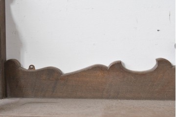 和製アンティーク　大正ロマン　ナラ材　曲線意匠が美しい古い洋館のウォールシェルフ　(R-086000)