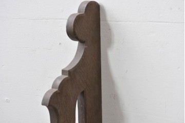 和製アンティーク　大正ロマン　ナラ材　曲線意匠が美しい古い洋館のウォールシェルフ　(R-086000)