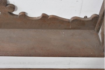 和製アンティーク　大正ロマン　ナラ材　曲線意匠が美しい古い洋館のウォールシェルフ　(R-086000)