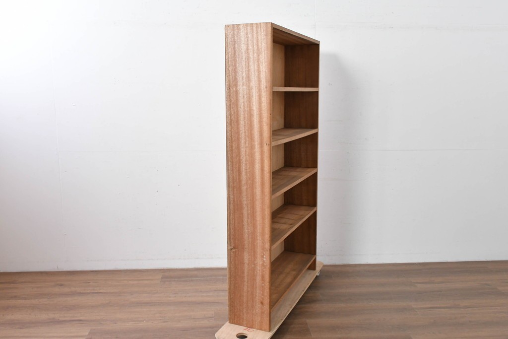 和製ヴィンテージ　ナチュラルテイストのお部屋にも取り入れやすい古い木のシンプルな本棚　(R-086001)