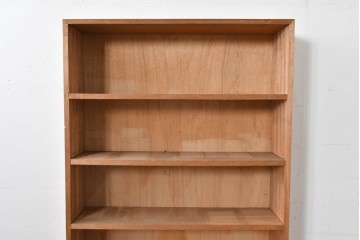 和製ヴィンテージ　ナチュラルテイストのお部屋にも取り入れやすい古い木のシンプルな本棚　(R-086001)