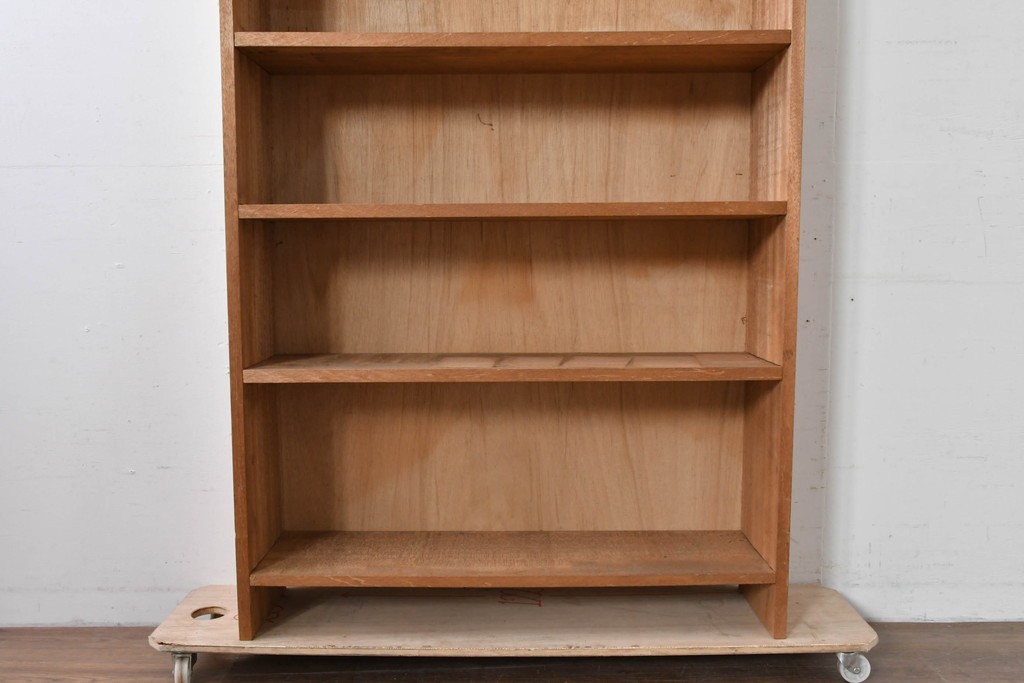 和製ヴィンテージ　ナチュラルテイストのお部屋にも取り入れやすい古い木のシンプルな本棚　(R-086001)