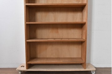 和製ヴィンテージ　ナチュラルテイストのお部屋にも取り入れやすい古い木のシンプルな本棚　(R-086001)