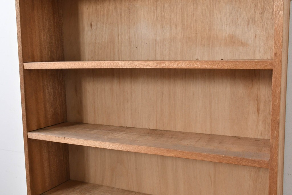 和製ヴィンテージ　ナチュラルテイストのお部屋にも取り入れやすい古い木のシンプルな本棚　(R-086002)