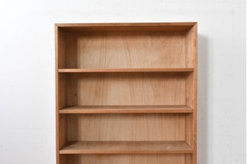 和製ヴィンテージ　ナチュラルテイストのお部屋にも取り入れやすい古い木のシンプルな本棚　(R-086003)