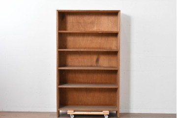 和製ヴィンテージ　ナチュラルテイストのお部屋にも取り入れやすい古い木のシンプルな本棚　(R-086004)
