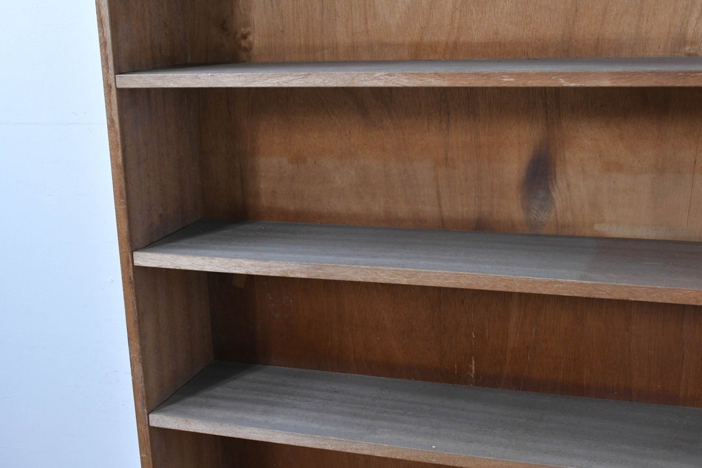 和製ヴィンテージ　ナチュラルテイストのお部屋にも取り入れやすい古い木のシンプルな本棚　(R-086004)