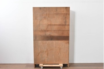 和製ヴィンテージ　ナチュラルテイストのお部屋にも取り入れやすい古い木のシンプルな本棚　(R-086004)