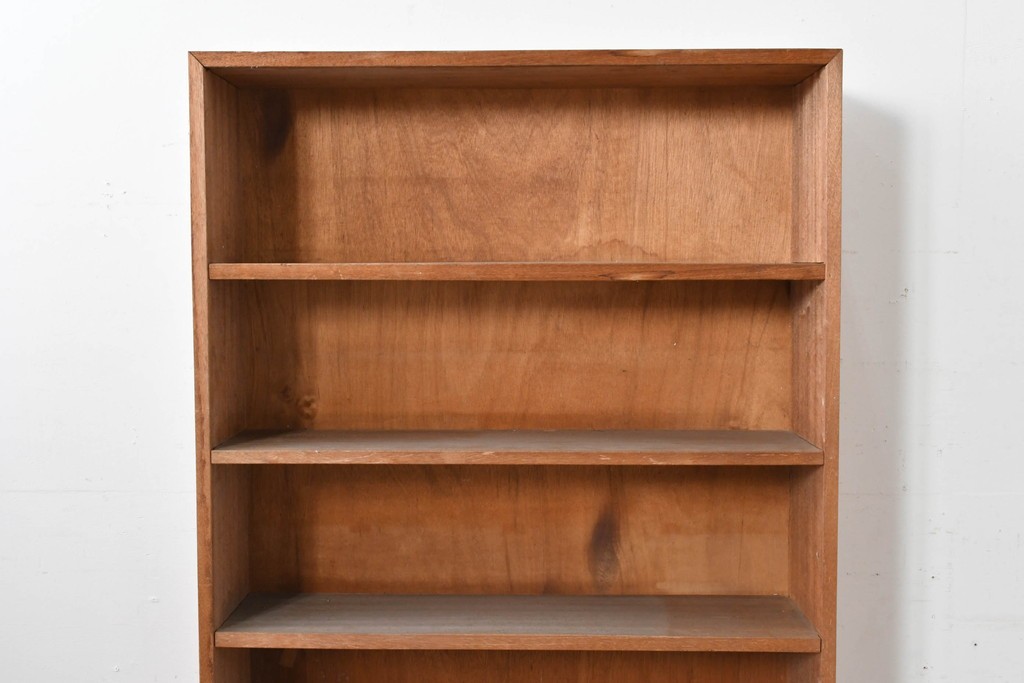 和製ヴィンテージ　ナチュラルテイストのお部屋にも取り入れやすい古い木のシンプルな本棚　(R-086004)