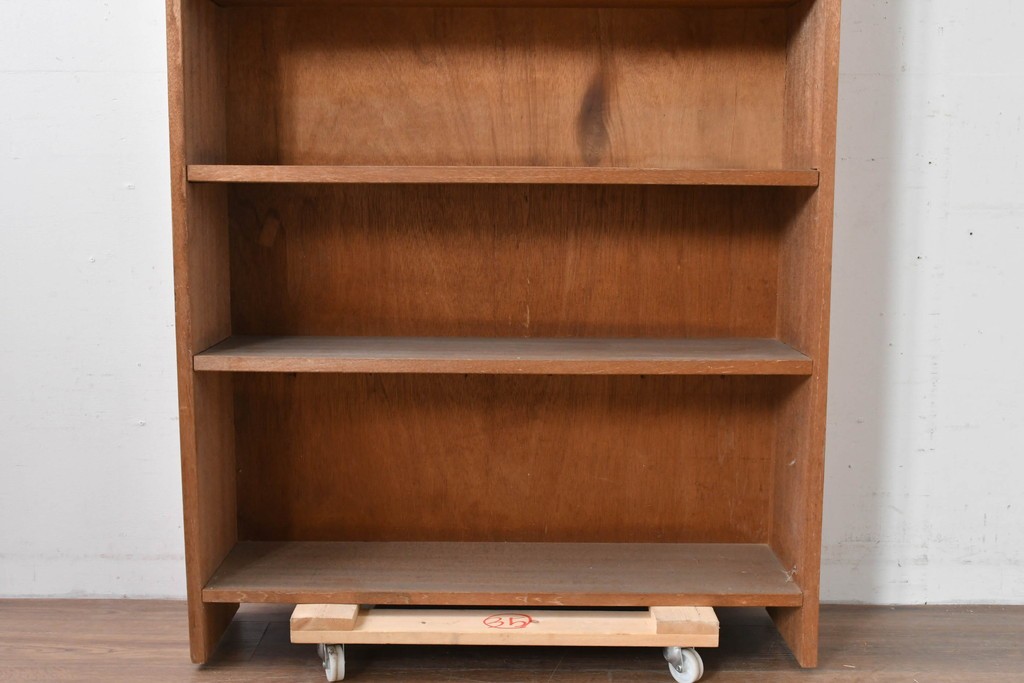 和製ヴィンテージ　ナチュラルテイストのお部屋にも取り入れやすい古い木のシンプルな本棚　(R-086004)