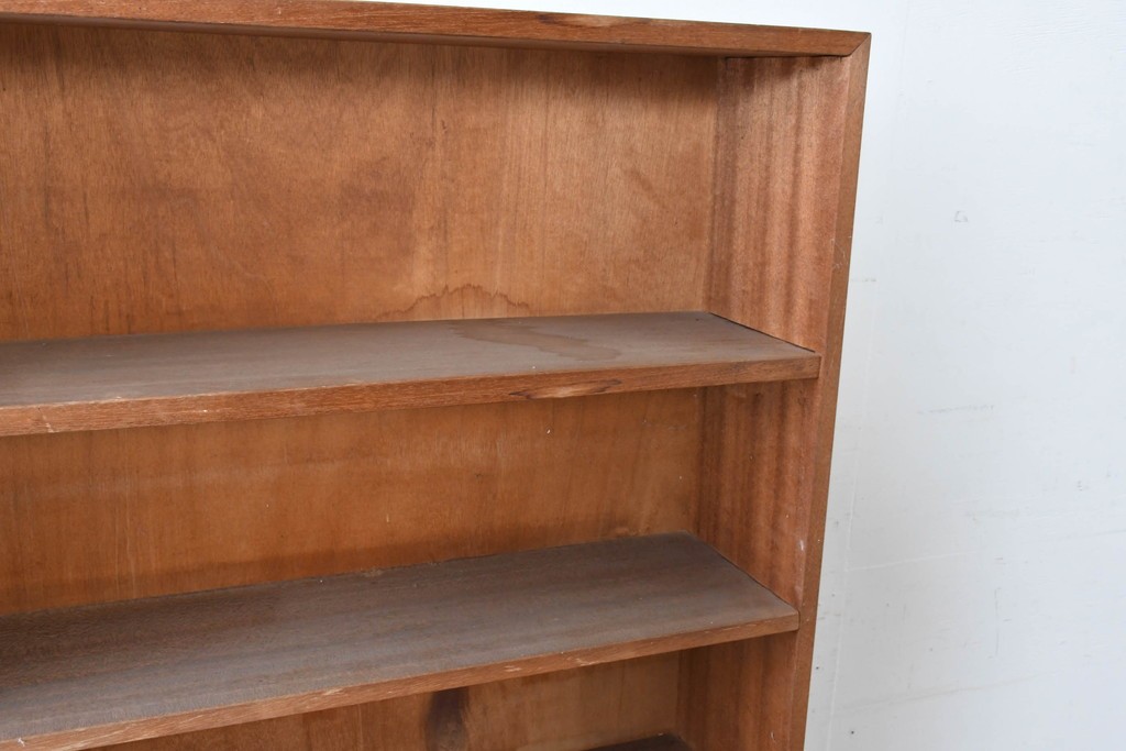 和製ヴィンテージ　ナチュラルテイストのお部屋にも取り入れやすい古い木のシンプルな本棚　(R-086004)