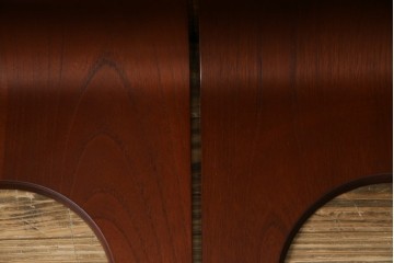 中古　美品　天童木工(Tendo)　欅材　継ぎ目のない一体感ある美しいラインが魅力の座椅子4脚セット　定価(4脚合計)約10万円　(R-086011)