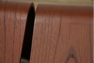 中古　美品　天童木工(Tendo)　欅材　継ぎ目のない一体感ある美しいラインが魅力の座椅子4脚セット　定価(4脚合計)約10万円　(R-086011)