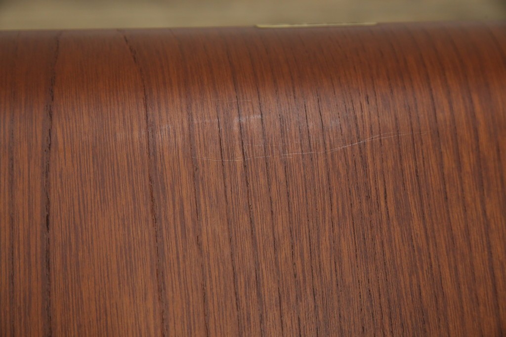 中古　美品　天童木工(Tendo)　欅材　継ぎ目のない一体感ある美しいラインが魅力の座椅子4脚セット　定価(4脚合計)約10万円　(R-086011)