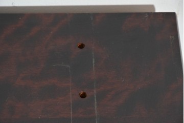 中古　北海道民芸家具　ドレッサーリメイク　引き出しと扉収納で整理しやすい片袖机　(R-086012)