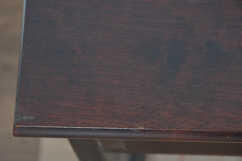 中古　北海道民芸家具　ドレッサーリメイク　引き出しと扉収納で整理しやすい片袖机　(R-086012)