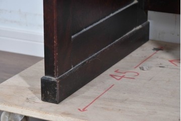 中古　北海道民芸家具　ドレッサーリメイク　引き出しと扉収納で整理しやすい片袖机　(R-086012)