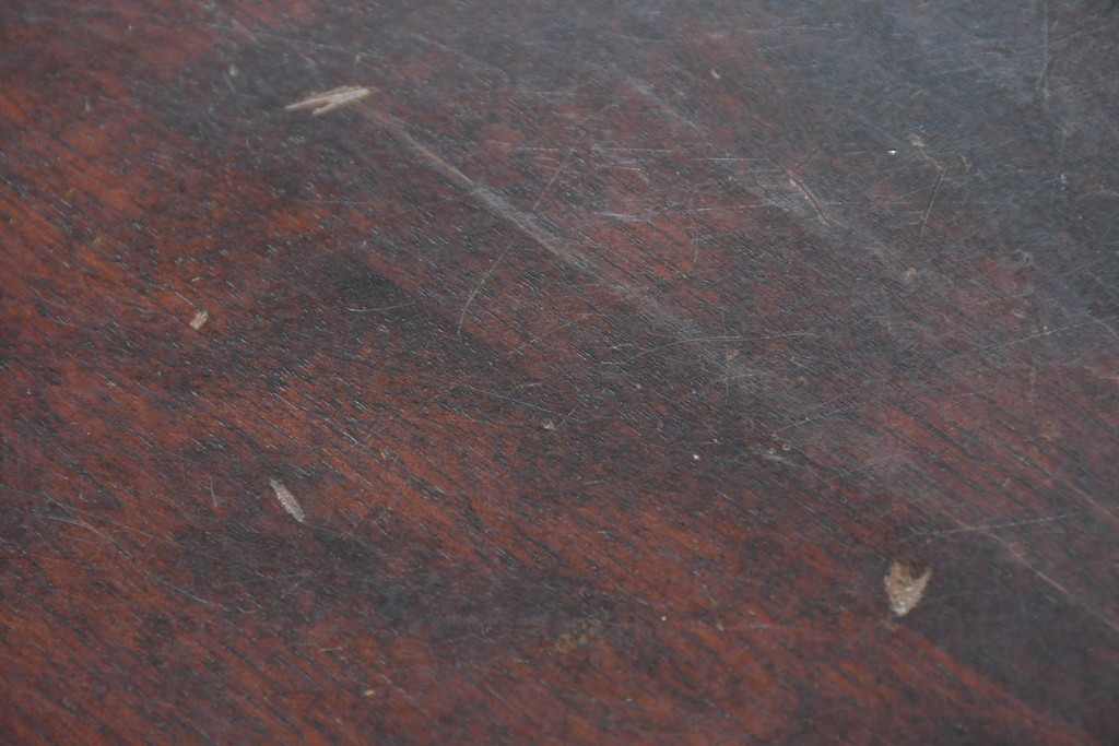 中古　北海道民芸家具　ドレッサーリメイク　引き出しと扉収納で整理しやすい片袖机　(R-086012)