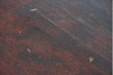 中古　北海道民芸家具　ドレッサーリメイク　引き出しと扉収納で整理しやすい片袖机　(R-086012)