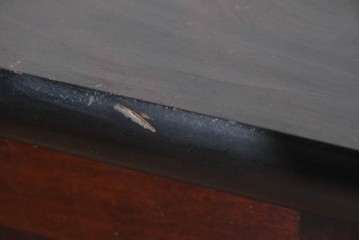 中古　北海道民芸家具　ドレッサーリメイク　引き出しと扉収納で整理しやすい片袖机　(R-086012)