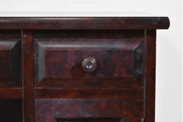 中古　北海道民芸家具　ドレッサーリメイク　引き出しと扉収納で整理しやすい片袖机　(R-086012)