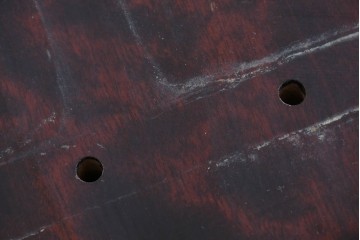 中古　北海道民芸家具　ドレッサーリメイク　引き出しと扉収納で整理しやすい片袖机　(R-086012)