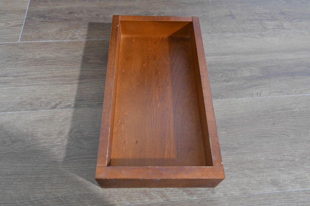 中古　北海道民芸家具　ドレッサーリメイク　引き出しと扉収納で整理しやすい片袖机　(R-086012)