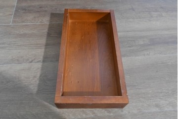 中古　北海道民芸家具　ドレッサーリメイク　引き出しと扉収納で整理しやすい片袖机　(R-086012)