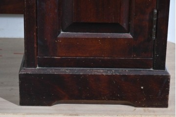 中古　北海道民芸家具　ドレッサーリメイク　引き出しと扉収納で整理しやすい片袖机　(R-086012)