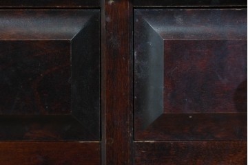 中古　北海道民芸家具　ドレッサーリメイク　引き出しと扉収納で整理しやすい片袖机　(R-086012)