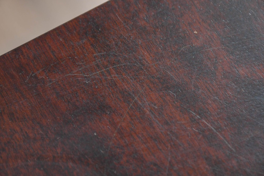 中古　北海道民芸家具　ドレッサーリメイク　引き出しと扉収納で整理しやすい片袖机　(R-086012)