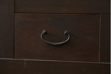 和製アンティーク　明治大正期　丸桟戸が上品な昇り引き出し付きの近江水屋箪笥　(R-086015)