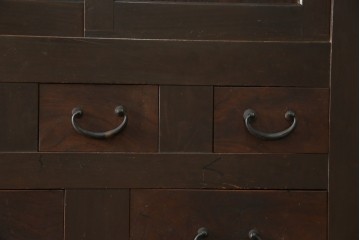 和製アンティーク　明治大正期　丸桟戸が上品な昇り引き出し付きの近江水屋箪笥　(R-086015)