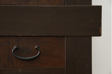 和製アンティーク　明治大正期　丸桟戸が上品な昇り引き出し付きの近江水屋箪笥　(R-086015)