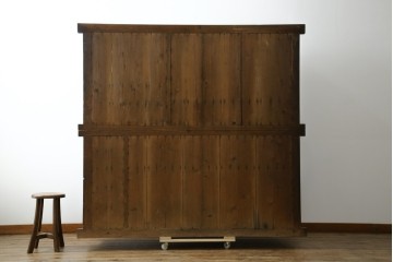 和製アンティーク　明治大正期　丸桟戸が上品な昇り引き出し付きの近江水屋箪笥　(R-086015)