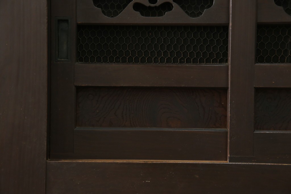 和製アンティーク　明治大正期　丸桟戸が上品な昇り引き出し付きの近江水屋箪笥　(R-086015)