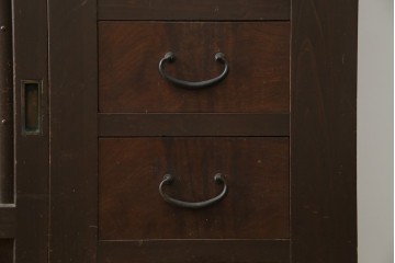 和製アンティーク　明治大正期　丸桟戸が上品な昇り引き出し付きの近江水屋箪笥　(R-086015)