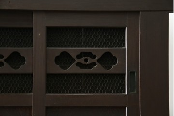 和製アンティーク　明治大正期　丸桟戸が上品な昇り引き出し付きの近江水屋箪笥　(R-086015)