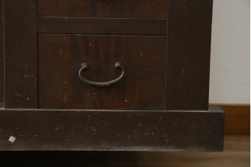 和製アンティーク　明治大正期　丸桟戸が上品な昇り引き出し付きの近江水屋箪笥　(R-086015)