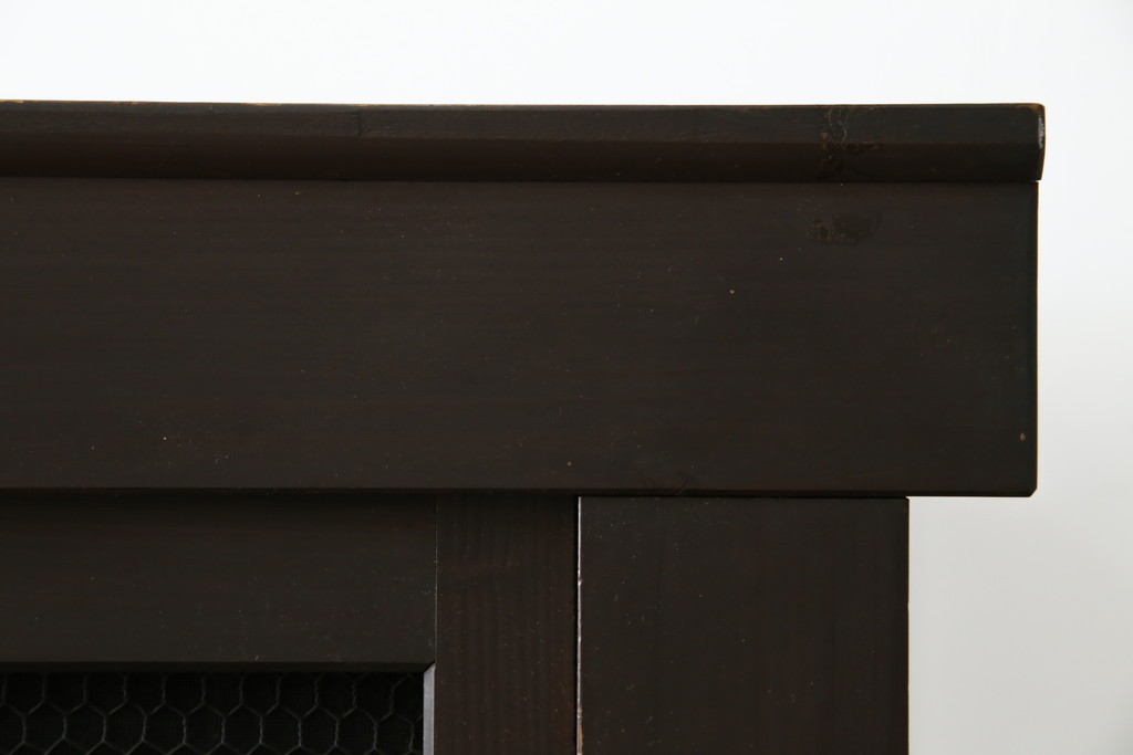 和製アンティーク　明治大正期　引き出し8杯付き　上品な丸桟戸の近江水屋箪笥サイドボード　(R-086016)