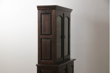 中古　松本民芸家具　特注品!　品のあるボールフットがアクセントの食器棚　(R-086018)