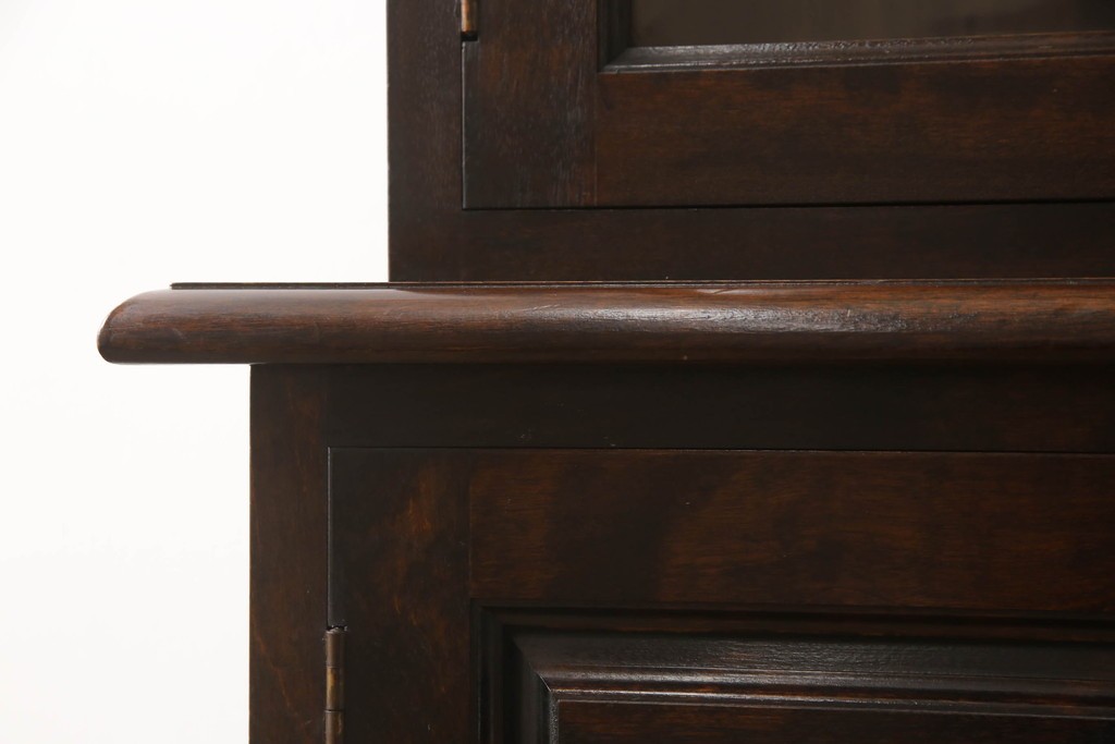 中古　松本民芸家具　特注品!　品のあるボールフットがアクセントの食器棚　(R-086018)